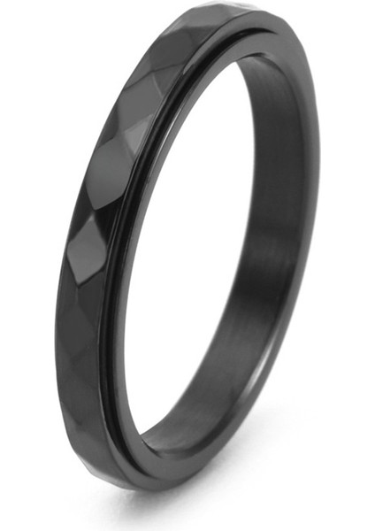 Kadınlar Için Elmas Yönlü Dar Işaret Parmağı Yüzüğü Döndürülebilir Yüzük 18 Ayar Altın (Beden: 6) (Yurt Dışından)