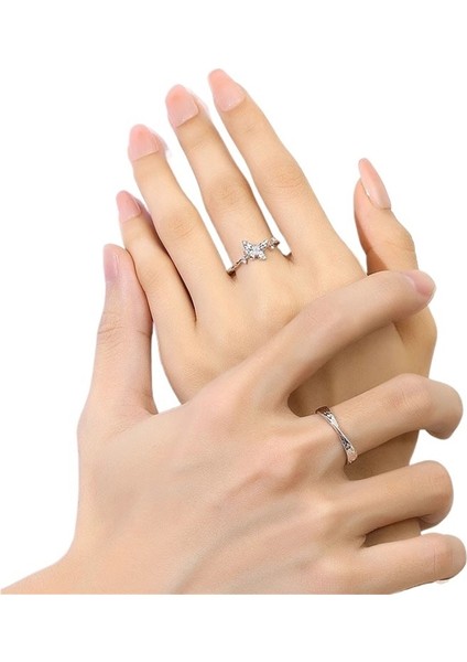 Erkekler ve Kadınlar Için Ayarlanabilir Kelebek Çift Yüzükler Mobius Yüzüğü (Yurt Dışından) fırsatları