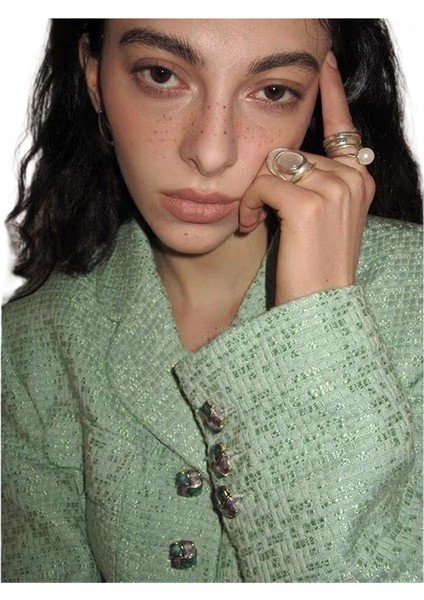 Kadınlar Için Kedi Gözü Taşlı Ince Ayarlanabilir Yüzük (Yurt Dışından) modelleri