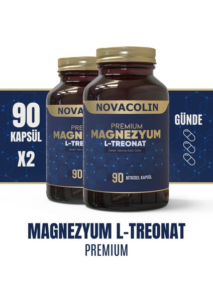 Magnezyum L Treonat 90 Kapsül (2 Li Paket)