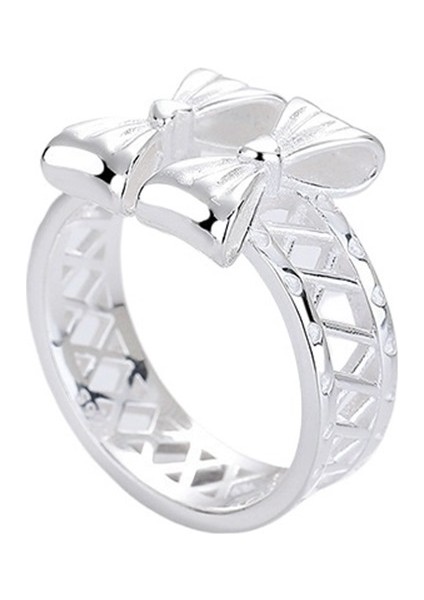 S925 Gümüş Sevimli Fiyonk Içi Boş Tasarım Açık Yüzük (Yurt Dışından) fiyatları