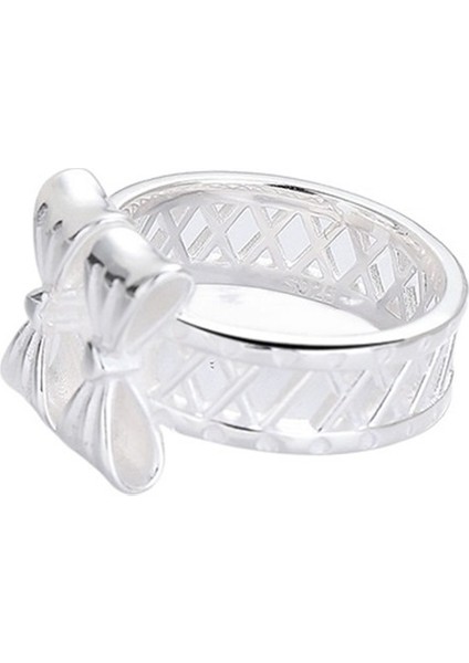 S925 Gümüş Sevimli Fiyonk Içi Boş Tasarım Açık Yüzük (Yurt Dışından) fırsatları