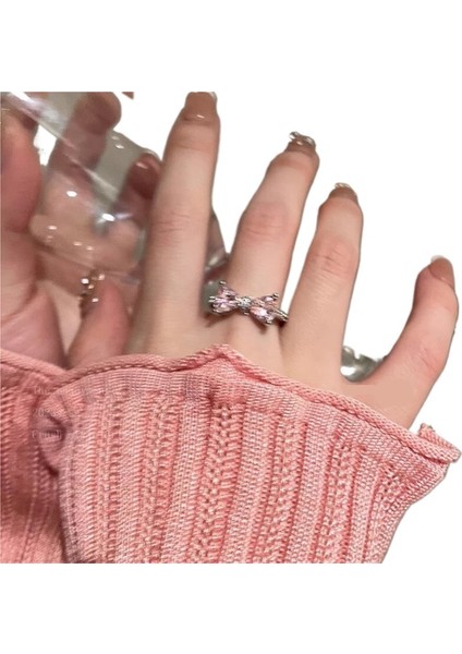 Pembe Fiyonk Zirkon Yüzük Kadın Yüzüğü Açık Ayarlanabilir Işaret Parmağı Yüzüğü (Yurt Dışından) fiyatları