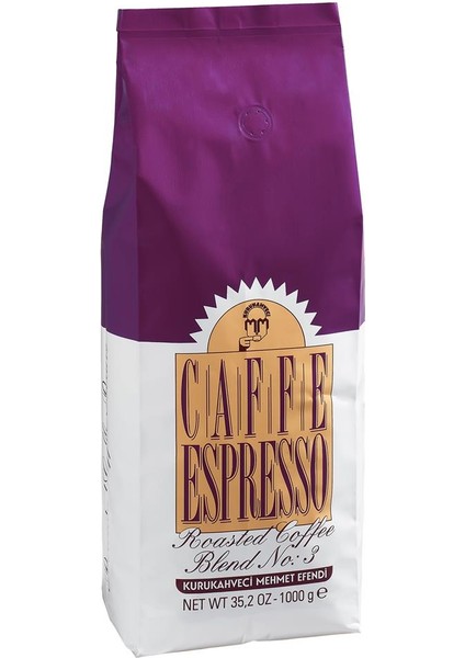 MEHMET EFENDİ 1000GR ESPRESSO ROASTED COFFE BLEND ÇEKİRDEK KAHVE NO:3 ( WT 35,2 OZ) fırsatları