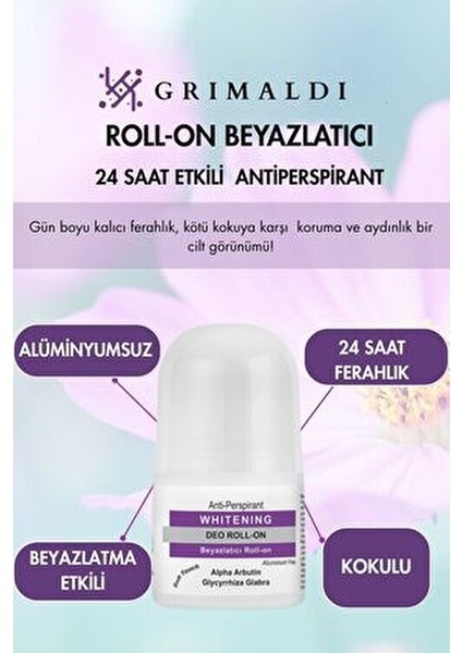 Beyazlatıcı Roll-On Alüminyum İçermez Kalıcı Ferahlık 50 ml Tüm Cilt Tipleri İçin modelleri