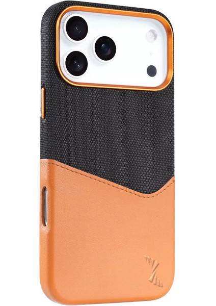 Apple iPhone 17 Pro Max Uyumlu Kılıf Zebana Zeyra M-Safe Kartlıklı Deri Kılıf Kahverengi