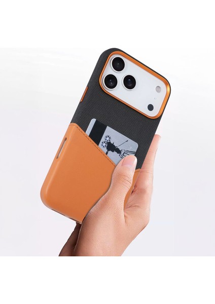 Apple iPhone 17 Pro Max Uyumlu Kılıf Zebana Zeyra M-Safe Kartlıklı Deri Kılıf Kahverengi fiyatları