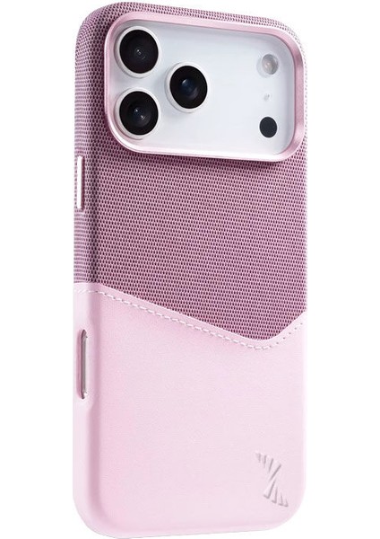 Apple iPhone 17 Pro Uyumlu Kılıf Zebana Zeyra M-Safe Kartlıklı Deri Kılıf Rose Gold