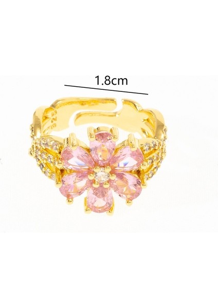 Kadınlar Için Kalp Şeklinde Taç Yaprağı Yüzük Tatlı ve Taze Açık Yüzük (Yurt Dışından) fiyatları