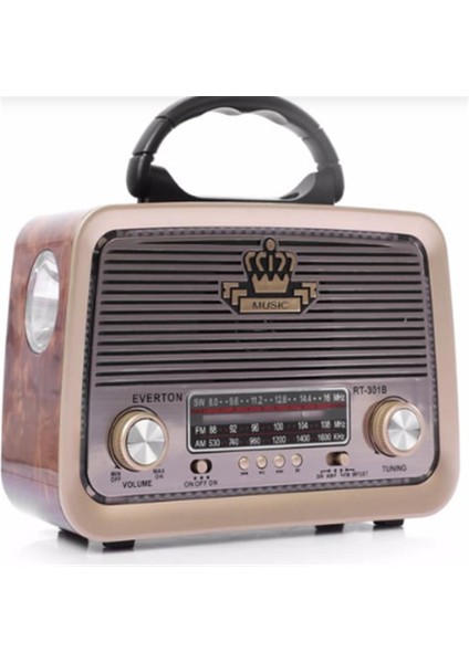 RT-301 Bluetooth-USB-SD-FM Şarjlı Nostaljik Radyo El Fenerli indirimleri