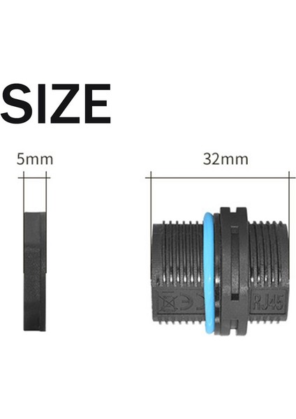 5pcs Panel Montajı RJ45 Su Geçirmez Konektör Ethernet Lan Kablo Konektörü Çift Kafa Adaptörü Toz Kapağına Sahip (Yurt Dışından) fırsatları