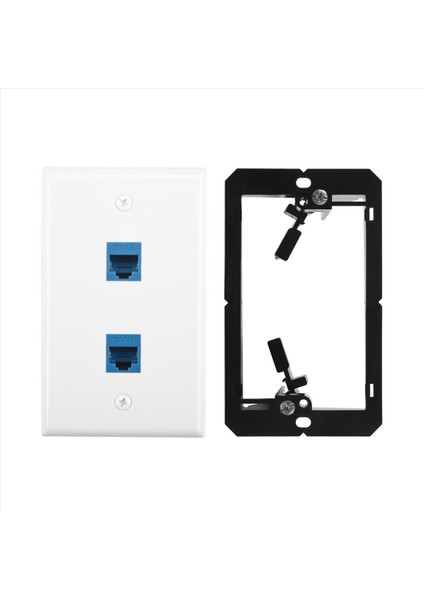 Düşük Voltajlı Montaj Braketine Sahip Ethernet Duvar Plakası Tek Çete 2 Bağlantı Noktası Cat6 Keystone Ethernet Kablo Duvar Çıkışı (Yurt Dışından)