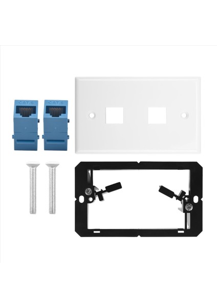 Düşük Voltajlı Montaj Braketine Sahip Ethernet Duvar Plakası Tek Çete 2 Bağlantı Noktası Cat6 Keystone Ethernet Kablo Duvar Çıkışı (Yurt Dışından) fırsatları