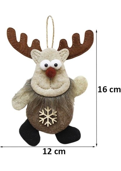 Yılbaşı Ağaç Süsü Geyik Figürlü Asılabilir Keçe Dekoratif Süs 16 cm fiyatları