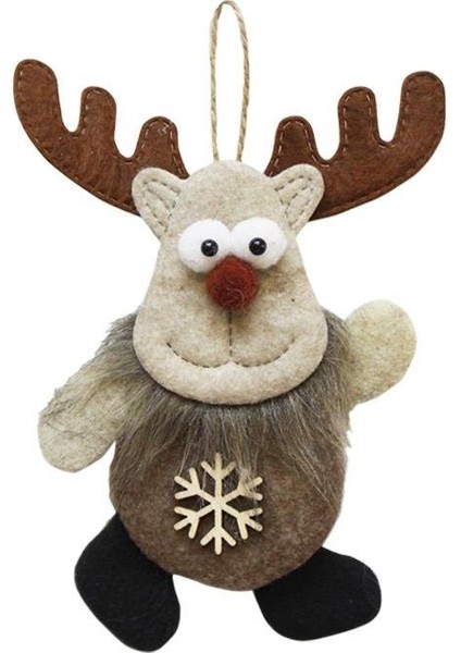 Yılbaşı Ağaç Süsü Geyik Figürlü Asılabilir Keçe Dekoratif Süs 16 cm modelleri