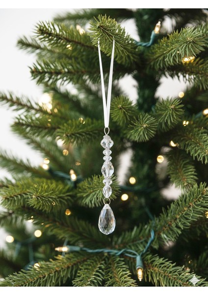 Yılbaşı Ağaç Süsü Lüks Kristal Damla Taşlı Sarkıt Dekoratif Süs 22 cm