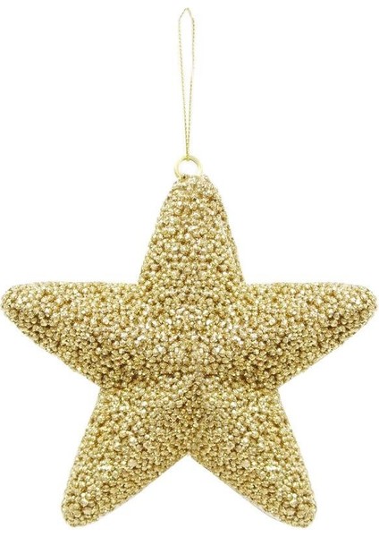 Yılbaşı Ağaç Süsü Kabartma Detaylı Simli Yıldız Dekoratif Süs altın 15 cm fırsatları