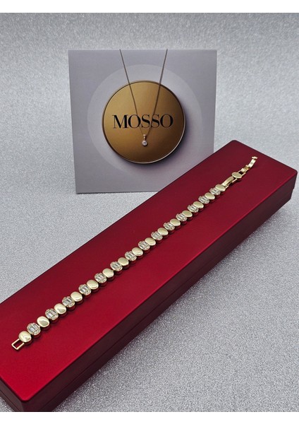 Xuping Oval Baget Taşlı Gold Renk Çelik Bileklik fiyatları