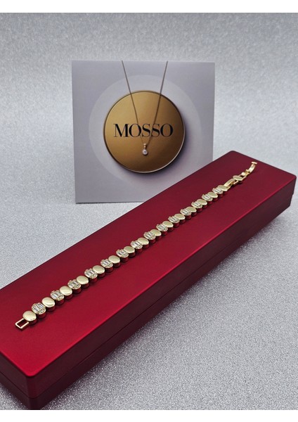 Xuping Oval Baget Taşlı Gold Renk Çelik Bileklik fırsatları