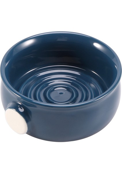 Seramik Erkek Tıraş Kupası Kase Bardak Iplik Alt Geniş Ağızlı Tıraş Fırçası ve Sabun Koyu Mavi (Yurt Dışından)