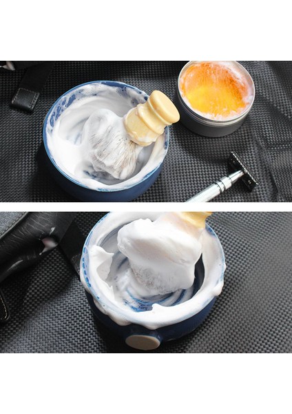 Seramik Erkek Tıraş Kupası Kase Bardak Iplik Alt Geniş Ağızlı Tıraş Fırçası ve Sabun Koyu Mavi (Yurt Dışından) fırsatları