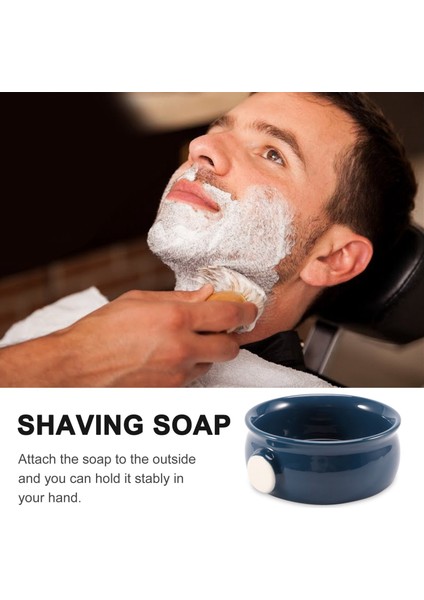 Seramik Erkek Tıraş Kupası Kase Bardak Iplik Alt Geniş Ağızlı Tıraş Fırçası ve Sabun Koyu Mavi (Yurt Dışından) indirimleri