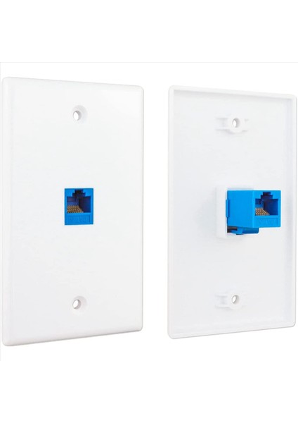 6 Pack 1 Port Ethernet Duvar Plakası RJ45 Cat6 Dişi-Kadın Jack Sline Kuplör Yüz Plakaları 1 Port (Yurt Dışından) fiyatları