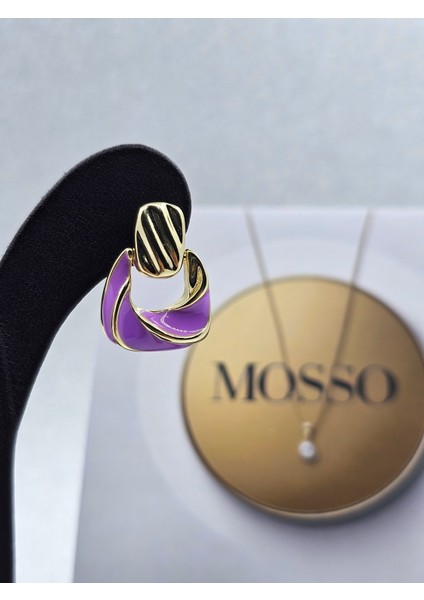 Xuping Mineli Model Mor Renkli Çelik Küpe fiyatları