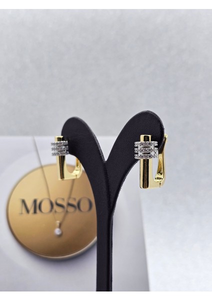 Xuping Zirkon Üç Sıra Taşlı Çelik Küpe fırsatları