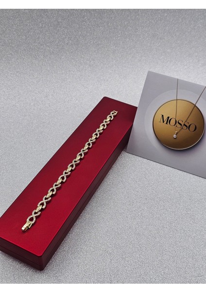 Xuping Zirkon Taşlı Sonsuzluk Eklemeli Model Çelik Bileklik fırsatları