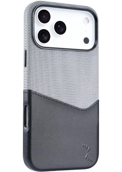 Apple iPhone 17 Pro Uyumlu Kılıf Zebana Zeyra M-Safe Kartlıklı Deri Kılıf Siyah