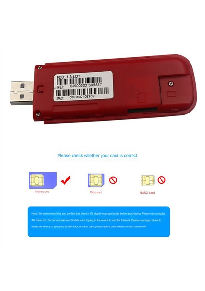 2x 4g Lte Yönlendirici Kablosuz USB Dongle Mobil Geniş Bant 150MBPS Modem Çubuk Sim Kartı USB Adaptörü Kablosuz Ağ Kartı (Yurt Dışından)