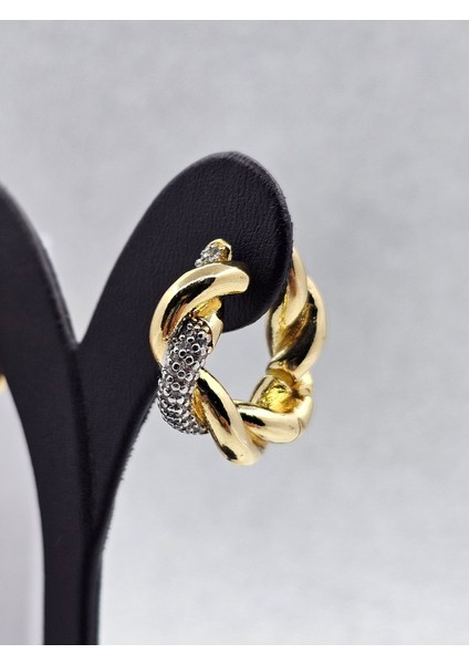 Xuping Zirkon Taşlı Burgu Model Çelik Küpe