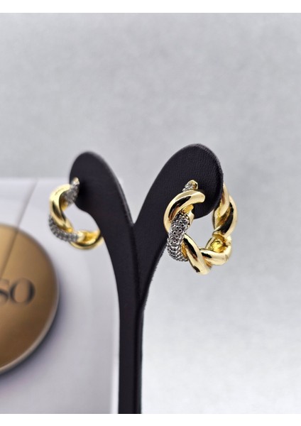 Xuping Zirkon Taşlı Burgu Model Çelik Küpe modelleri