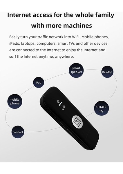 4g USB Wifi Modem 150MBPS Yuvası 4g Lte Car Kablosuz Wifi Yönlendirici USB Dongle Destek B28 Avrupa Bandı Black (Yurt Dışından)