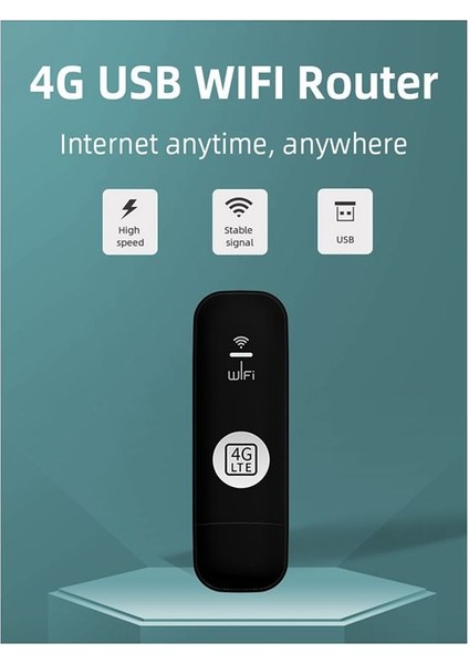 4g USB Wifi Modem 150MBPS Yuvası 4g Lte Car Kablosuz Wifi Yönlendirici USB Dongle Destek B28 Avrupa Bandı Black (Yurt Dışından) modelleri