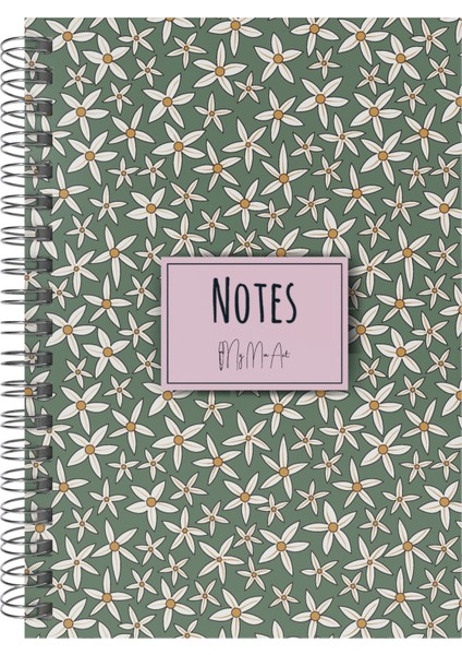 Starflower- Midi Sert Kapak Spiralli Defter, 14X20 cm