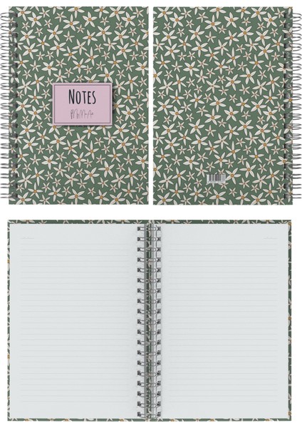 Starflower- Midi Sert Kapak Spiralli Defter, 14X20 cm fiyatları