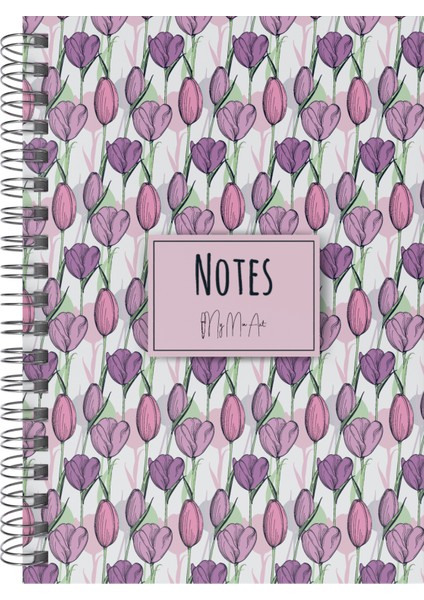 Tulip-Midi Sert Kapak Spiralli Defter, 14X20 cm