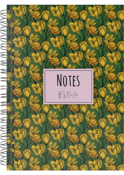 Magnolia-Midi Sert Kapak Spiralli Defter, 14X20 cm