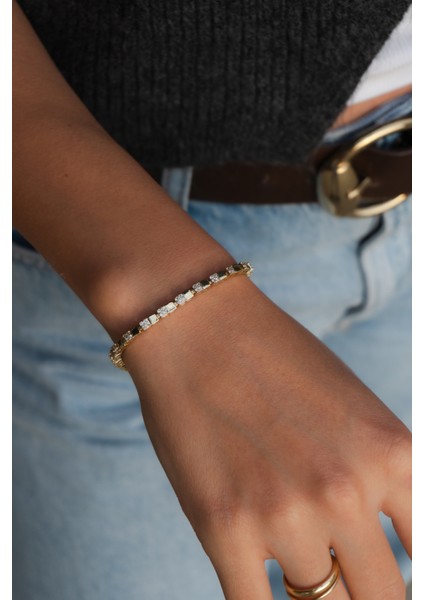 Zirkon Taşlı Gold Çelik Bileklik fiyatları