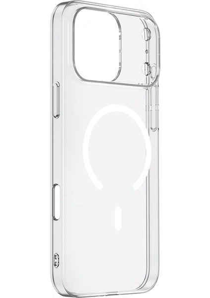 Apple iPhone 17 Pro Kılıf Wireless Şarj Özellikli Şeffaf Tek Kamera Çerçeveli Kapak (Porto) modelleri