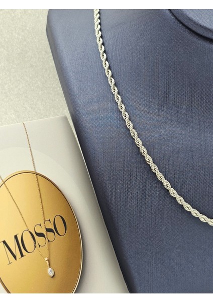 Burgu Zincir Gümüş Renk Çelik Kolye Standart Boy fiyatları