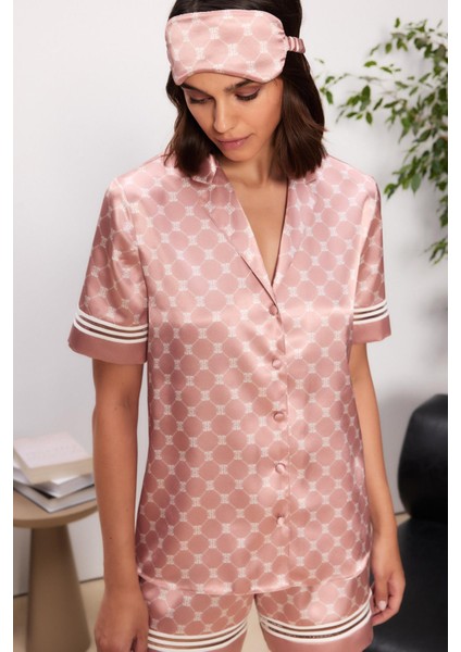 Saten Biyeli Kadın Pijama Takımı - 1325 Brandy fiyatları