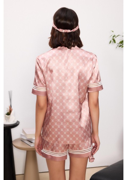 Saten Biyeli Kadın Pijama Takımı - 1325 Brandy fırsatları