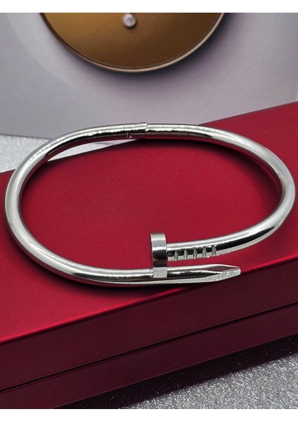 Çivi Model Çelik Bileklik Gümüş Renk