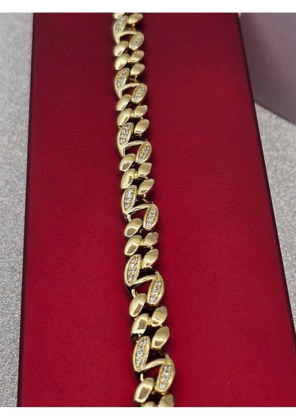 Xuping Damla Model Sıra Zirkon Taşlı Çelik Bileklik