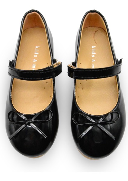 Jessica Tek Cırtlı Pu Deri Kız Çocuk Babet Ayakkabı Siyah fırsatları