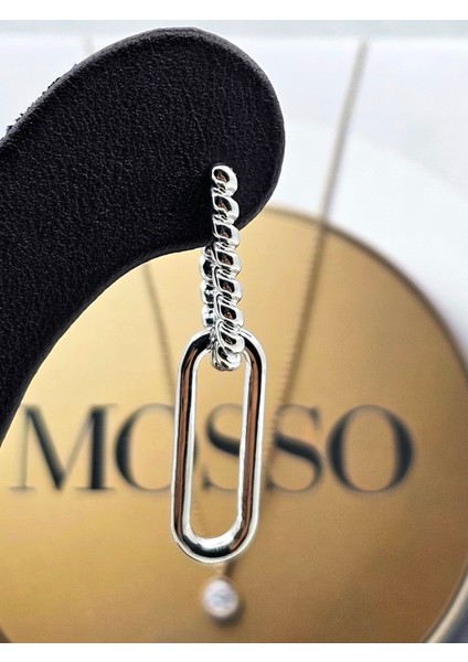 Xuping Burgu Zincir Model Gümüş Renk Çelik Küpe