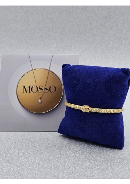 Zirkon Taşlı Gold Renk Kelepçe Çelik Bileklik modelleri